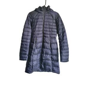 Lululemon Down long Puffer Coat Women Sz 4 XS Dark Purple